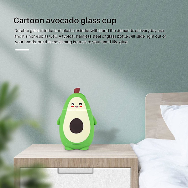 Cartoon Avocado Glas Dubbelväggig Student Enkel Frisk Mori Söt Bärbar Vattenkopp, Resemugg Te Vattenflaska Kaffetermos, Född För Flickor Och Killar