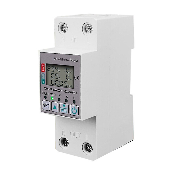 Tuya 63a 110v 220v Wifi Energimätare Kwh Mätning Switch Timing Funktion Med Spänning Ström Och Läckskydd