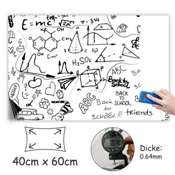 Freetoo Magnetic Sheet Magnetisk Whiteboard-film, Magnetisk självhäftande Whiteboard-tavla, Avtagbar Magnetic Whiteboard-dräkt Gör-det-själv kylfilm