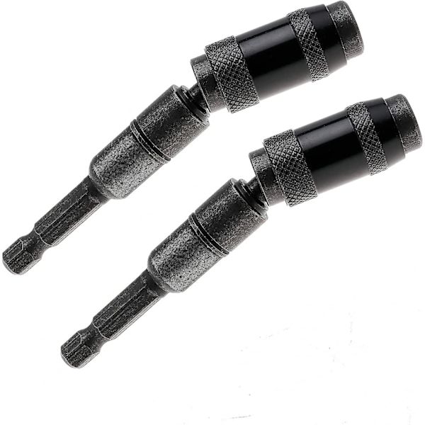 1/4\" Snabbkoppling Hex Pivot Borr Bits Magnetisk Skruvmejsel Borr Bits Hållare - 2-pack (Svart)