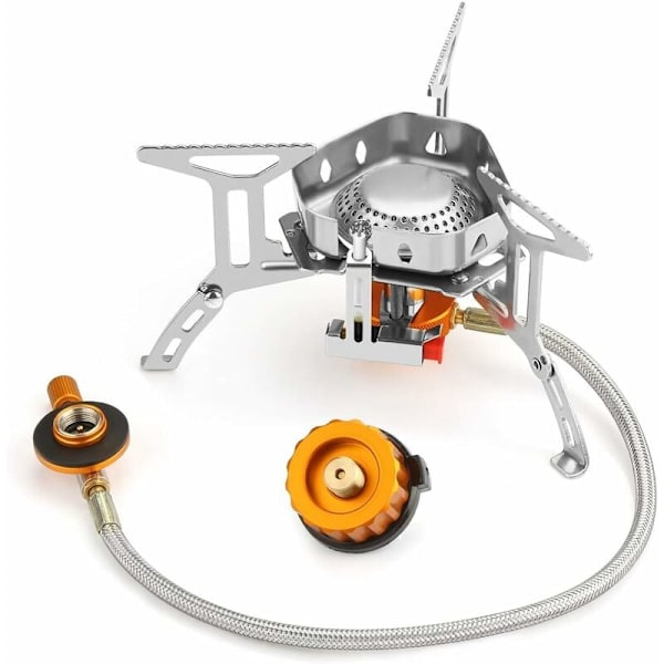 Campingspis, Triomphe Portable 3500W hopfällbar gasspis Vindtät gasbrännare med tändningsknapp för vandring/utomhus/picknick/BBQ/vandring/vandring