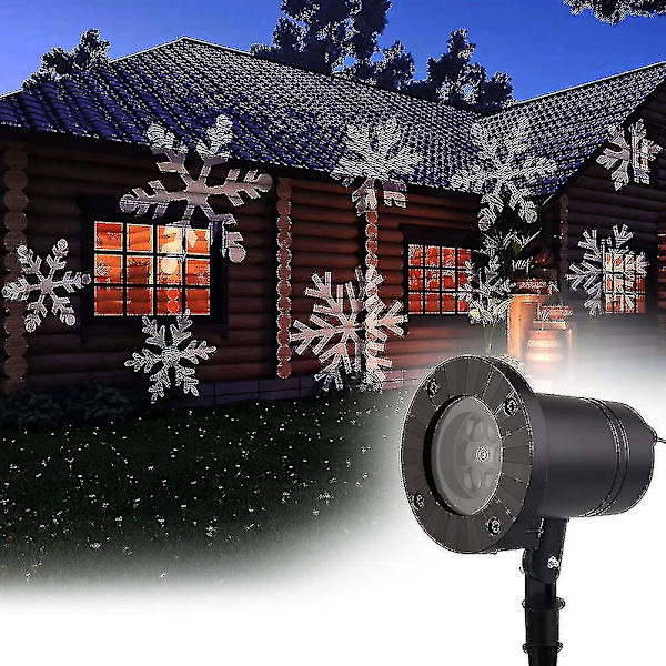 Snöflinga Dekoration Ljus, Christmasr Projektor Ljus Utomhusbelysning S（Vit）