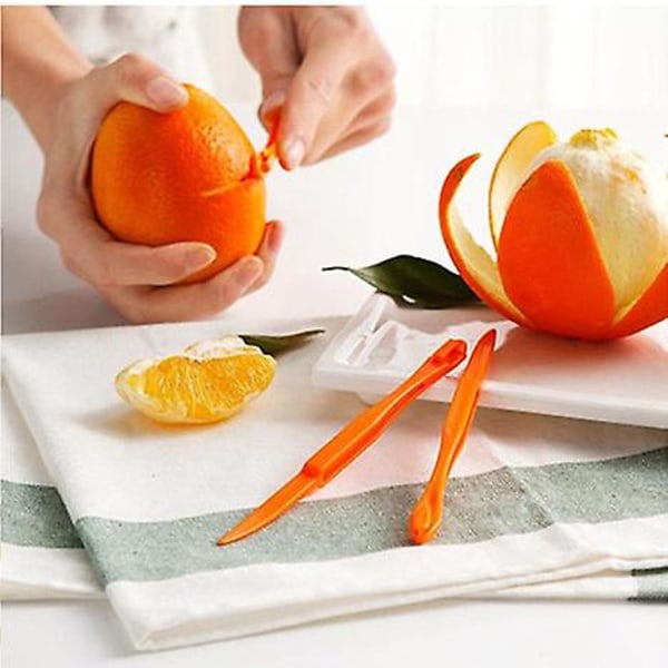 Apelsinskalare Verktyg Plast Apelsinskalare Citrus Remover Lättöppnad Citrus Citrus Citrus Skalskärare Grönsaksskärare Fruktverktyg Köksprylar (orange)