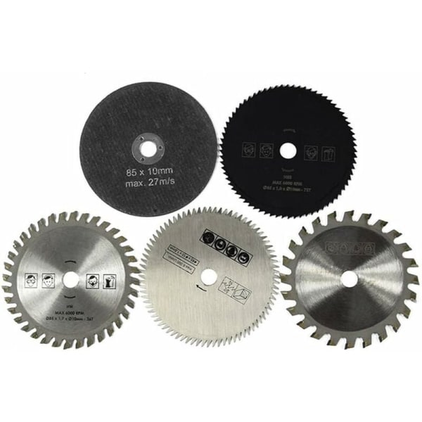 5 st/ set 85 mm diameter 10 mm roterande innerdiameter, små hårdlegerade cirkelsågblad roterande skärverktyg