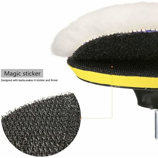 5-pack 150 mm ullpoleringspads med M14-borradapter