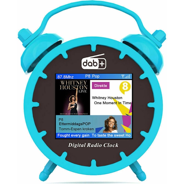 Bärbar DAB/FM-radioväckarklocka Färg LCD-tidsvisning Snooze BT-högtalare MP3-spelare Stöd TF-kort Laddningsbart batteri