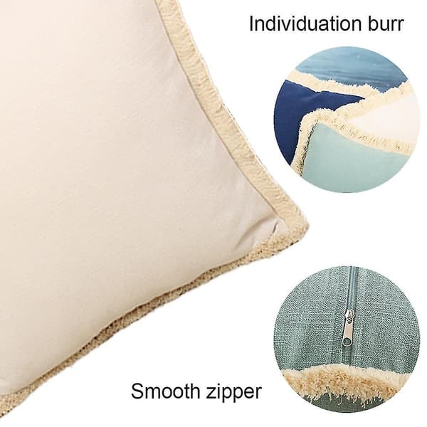 Enfärgad linnekuddfodral - lämplig för soffa, sovrum och cykling. - 26 (45*45cm, vit)