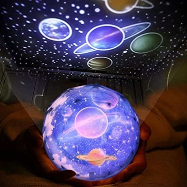 Stjärna nattlampa, planetprojektor jordens universum LED-ljus färgglad stjärnhimmel barn baby julklappar