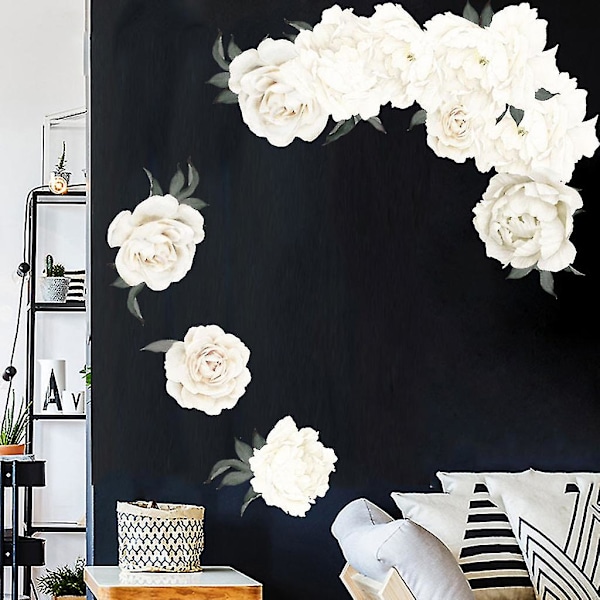 Väggdekaler med pionrosor, blommor, för barnkammare, hemdekoration, present