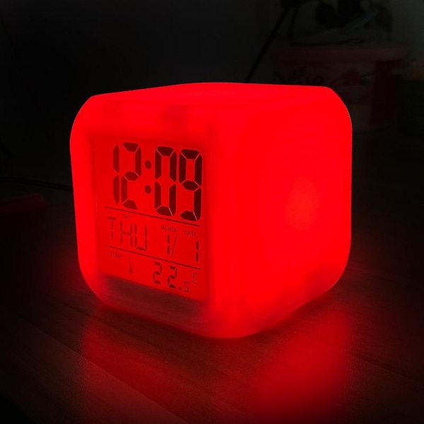 Tecknad digital väckarklocka, led digital display, elektronisk liten väckarklocka för sovrum