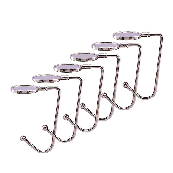 6-pack roterbara hållare, mantel krokar, hängklämmor, grepp, silver