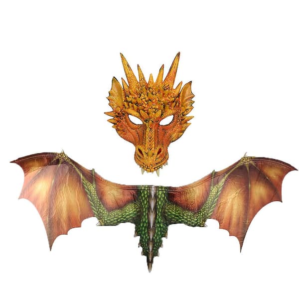 Halloween Cosplay Dinosaurie Vingar Gul