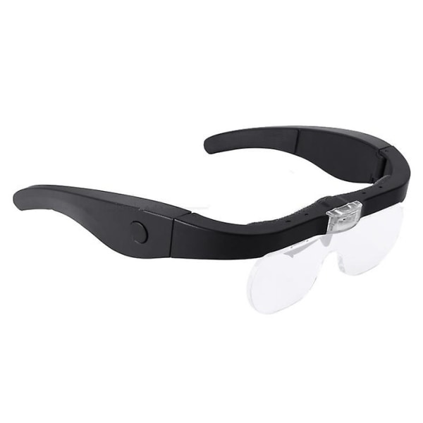 Uppladdningsbara förstoringsglas, huvudförstoringsglasögon med 2 led-ljus och löstagbara linser 1,5x, 2,5x, 3,5x,5x, bästa glasögonförstoringsglaset