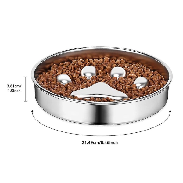 Rostfritt stål hundskål med långsam utfodring, diskmaskinssäker, present till husdjur