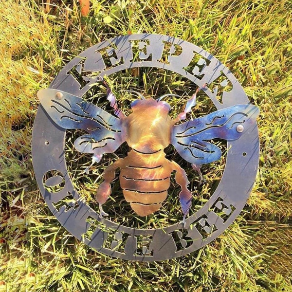 Bee Färgglad Metal Art Hängande Tag