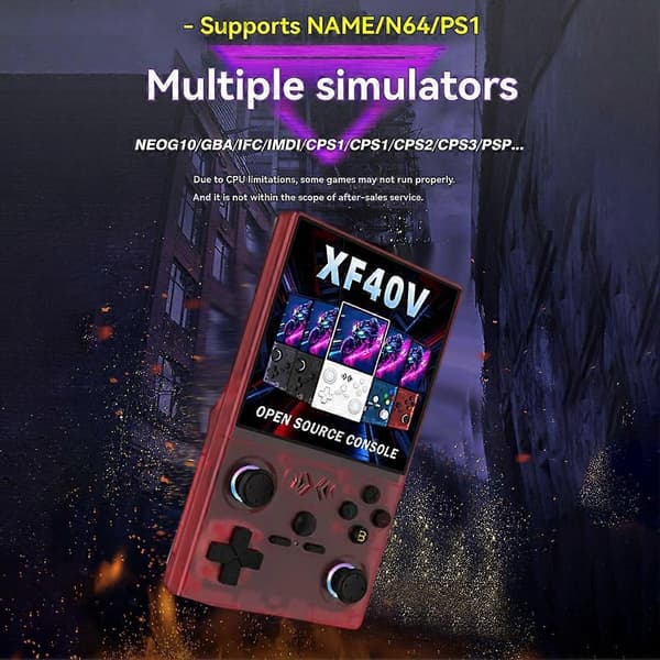 XF40V Handhållen spelkonsol Linux 4,0'' IPS-skärm Stöder WiFi GamePad 64G Fickspelkonsol