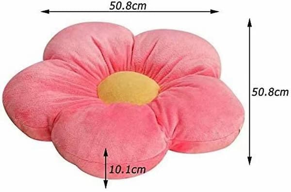 50 cm blomformad plyschkudde, sittdyna (blå)