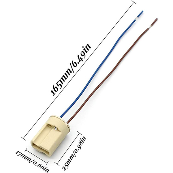 10 st G9 lamphållare med 150 mm Teflon-kabel