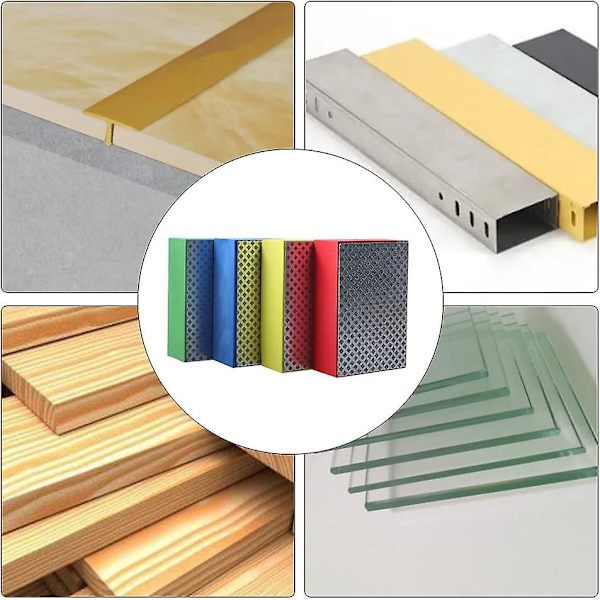 4 stycken diamanthandslipblock för keramik, keramiska plattor, glas, slipning (60#, 100#, 200#, 400#)