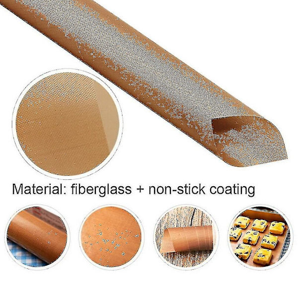Permanent bakfolie (set om 4) Extra stor för grillning och bakning - 40x60 cm Kan klippas till storlek - Bakfolie Diskmaskinssäker - Bakplåtspapper Återanvändbar