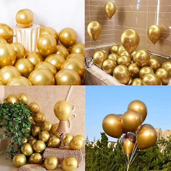 50-pack 12 tum Latex Metalliska Ballonger för Bröllop, Födelsedag, Babyshower, Julparty Dekorationer