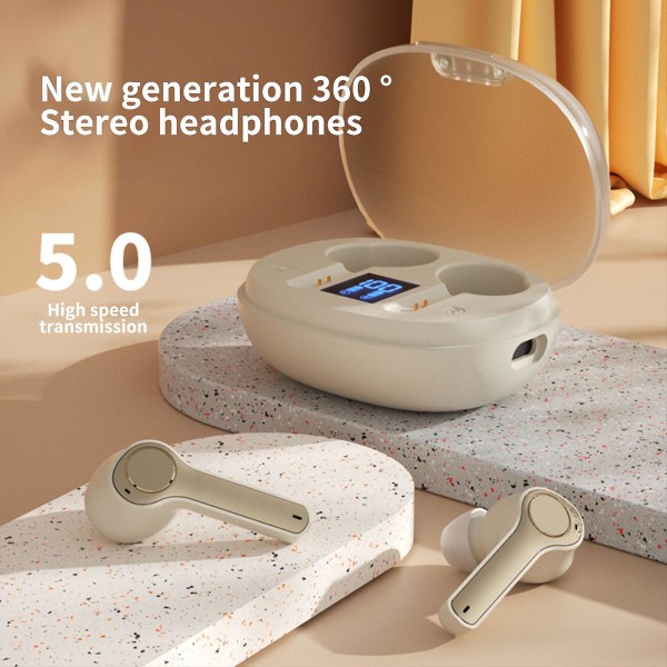 Trådlöst Bluetooth headset Stereo Gaming Game Stereo Vänster Och Höger Kanaler Vit