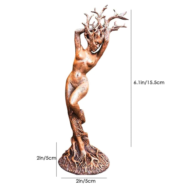 Skogsgudinna Staty Hartshantverk Gudinna Skulptur Naturlig trädform dekorativa prydnadsföremål