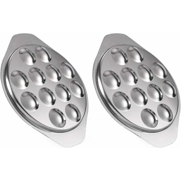 2 st snigelplatta i rostfritt stål, platt 12 hål snigelplattadelare snigelgrill svamp silver