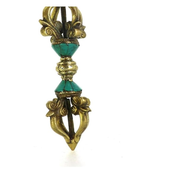 Tibetansk buddhistisk koppar fem-strängad Dorje Vajra buddhistisk amulett handgjord i Nepal