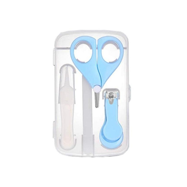 Baby nagelset 4 i 1 baby nagelklippare set lämplig för 1-2 år gamla baby nagelvård (blå)