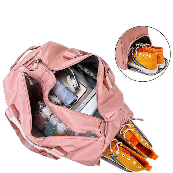 Sport Gym Bag Våt & Torr Gym Bag med Skofack och Väska - Lila