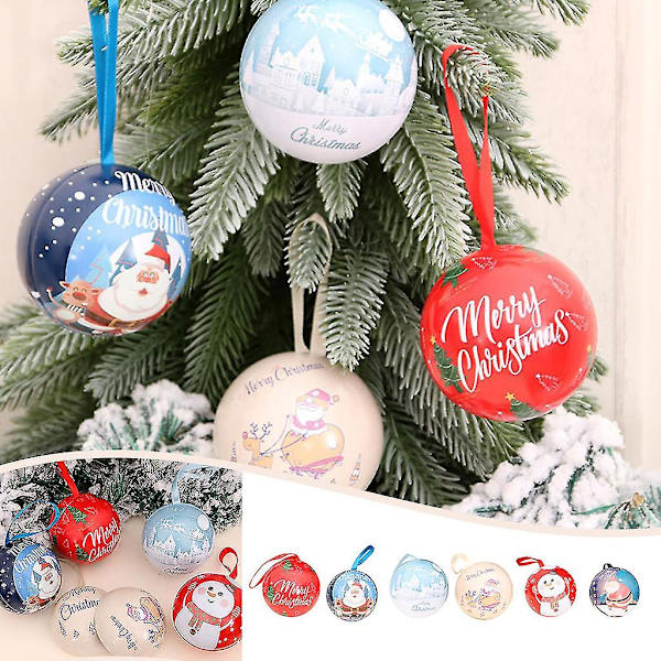 Julgodisförpackning med tomte, snögubbe och älg - Dekorationslåda för hemmet, 6-pack