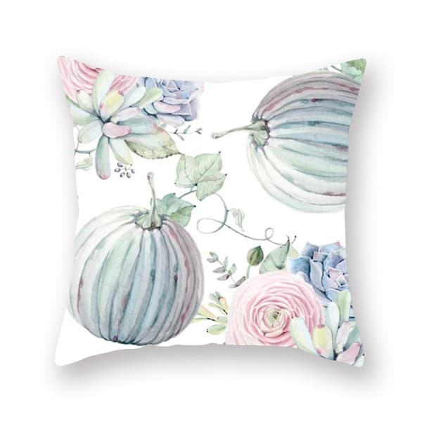 Pumpa Vattenfärg Handtryckt Peach Skin Sammet Kuddfodral