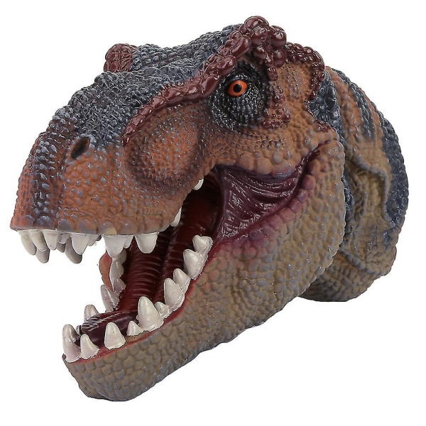 Plastsimuleringsdyrehovedlegetøj, levende interaktiv hånddukke, en fantastisk gave til familiebørn, Tyrannosaurus Rex dragehoved