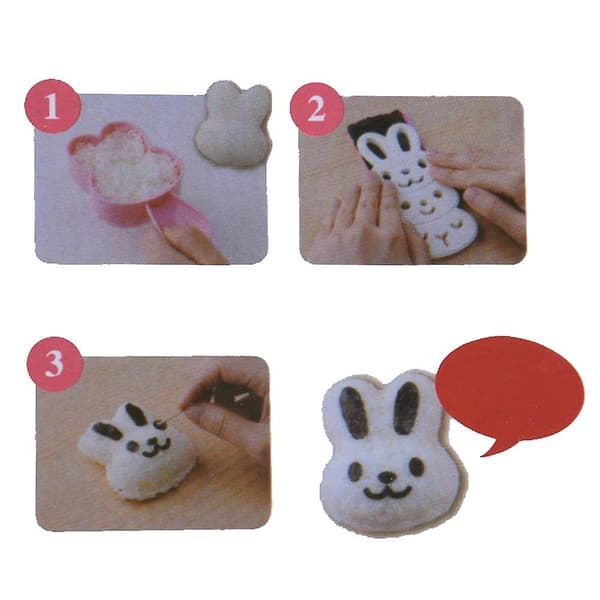 Liten risbollform set, söt tecknad mönster Diy Sushi Bento Nori risform (kanin-formad)