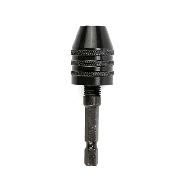 Vinkelskäfteborrbitadapter Mini-borrchuck Snabbkopplingsslagnyckeladapter Mikroelektrisk motorchuck 1 st svart 0,3-6,5 mm (platt skaft)