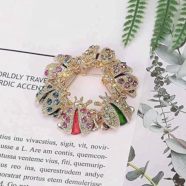 Retro damdjur strass brosch (6 stilar) 6 stycken