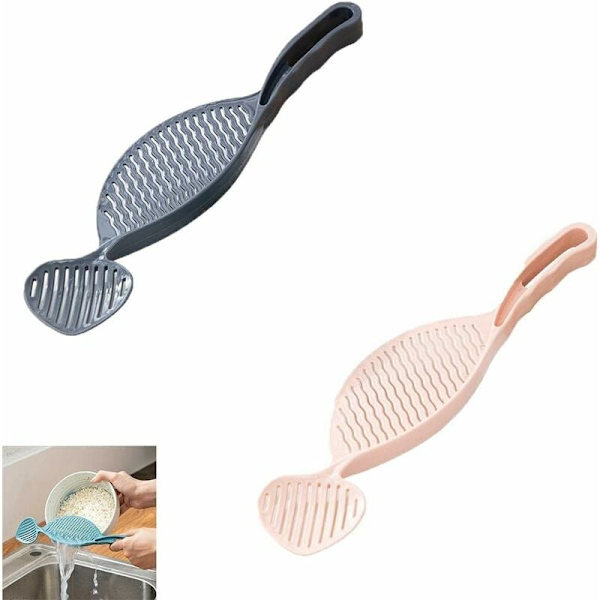 Sæt med 2 plastik rengøringskurve til ris, ris, afløb osv.