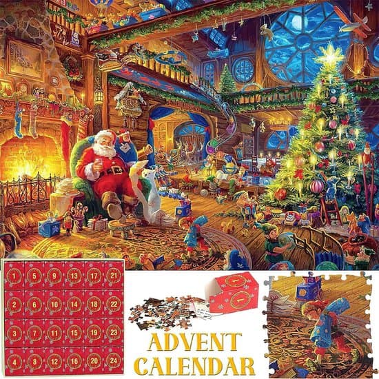 Adventskalender 2025 - Puslespil med 1000 brikker - 24-dages nedtælling Multicolor XXS