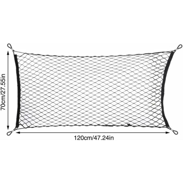 Universal bilopbevaringsnet, bagageopbevaringsnet, bilbagagerumsnet, bilaccessoirer net, børnebagagenet, til SUV, lastbil sort（70120cm）