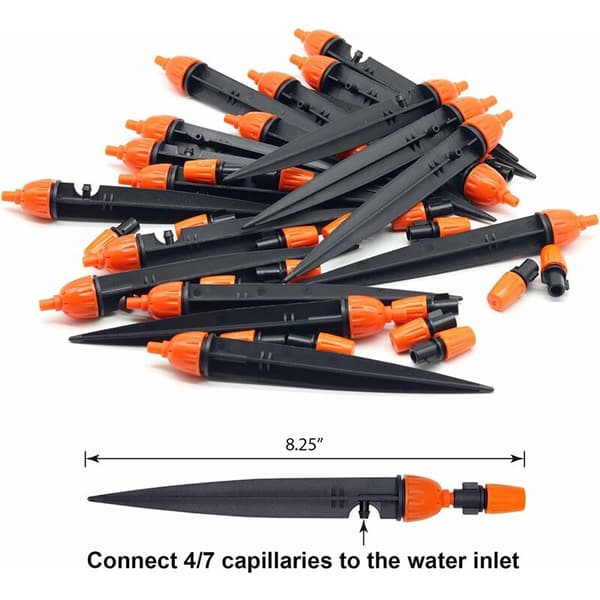 Justerbart droppbevattningsmunstycke Trädgårdsväxtbevattning 360 graders droppfördelare Atomizer Kyl-/bevattningsutrustning (20-pack)