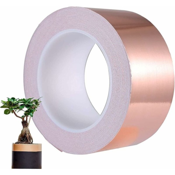 Triumph ledande kopparfolietejp, elektrisk kopparfolietejp, kopparfolietejp för kretsar i färgat glas, papper, elektriska reparationer (20 mm x 20 m)