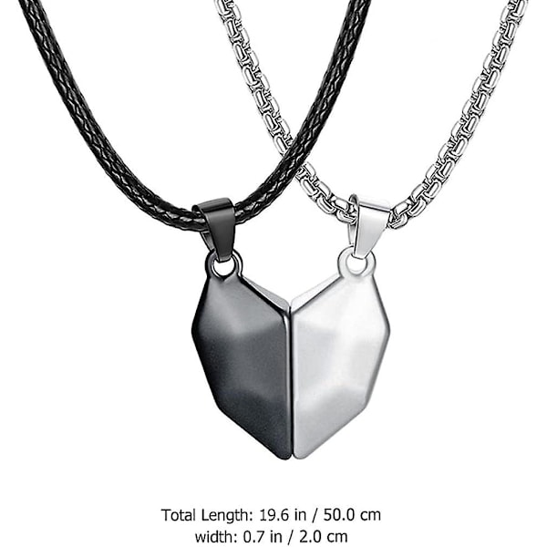 1 Set Hjärtformad Halsband För Par Magnetiska Par Bff Armband Halsband Magnet Matchande Kärlek Hjärta Pussel Halsband Armband Smycken Present Till Pojkvän