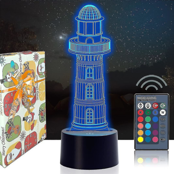 3d Optical Illusion Lighthouse Night Lights, 3d Lighthouse Lamp 16 Colors