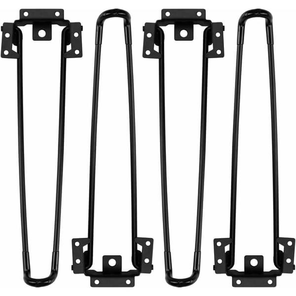 Fällbara bordsben 4-pack Hårnålsfällbara bordsben 52 cm höjd Svart Kraftiga Lätta att installera Fällbara soffbordsben