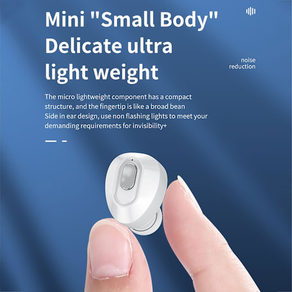 Bluetooth-headset Super Small Invisible Mini Sports Headset Bil Headset Single Ear In-ear 5.2 Trådlöst headsetVit