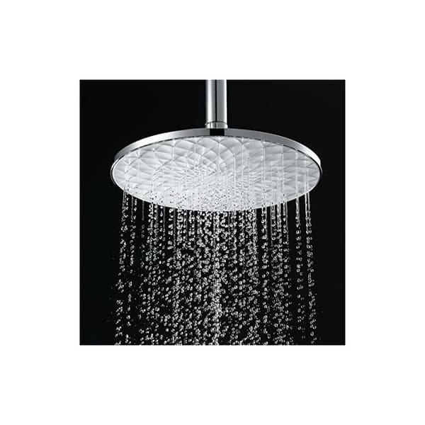 Brusehoved, 9\" rundt brusehoved med solid ABS-brusehoved, vandbesparende brusehoved med højt tryk, G1/2\"-stik, hvid?