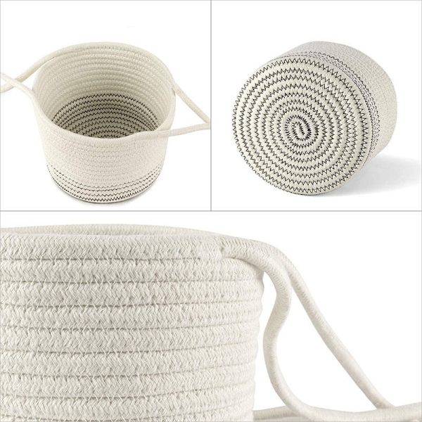 2-pack hängande planteringskorgar - Bomullshängande planteringskorgar Makraméhängare Modern förvaringsorganisatör