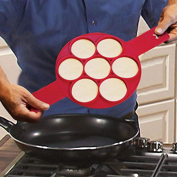 Silikonform 4 hål DIY pannkaksmaskin baka kakform barn mini äggverktyg bakning kökstillbehör silikonformarB