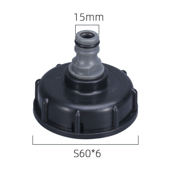 IBC-säiliön sovitin Muovinen S60X6 karkeakierteinen korkki 1/2 tuuman IBC-säiliön venttiilihana-sovittimeen